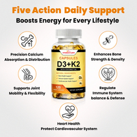 Complément Vitaminique Personnalisé Végétalien pour des Os Sains et Forts : Capsules Molles de Calcium, Magnésium, Vitamines D3 et K2