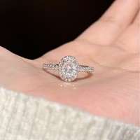 Bague Micro Pavé en Argent Sterling 925 avec Moissanite, Élégante et Minimaliste