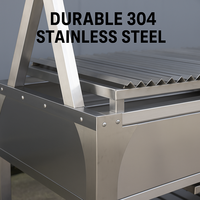 Grille à charbon de bois en acier inoxydable 304, grille à charbon de bois réglable, barbecue extérieur
