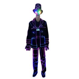 Nuevo disfraz de Tron, traje de fibra óptica para Cosplay, <span class=keywords><strong>ropa</strong></span> iluminada, <span class=keywords><strong>ropa</strong></span> para espectáculo de baile Disco DJ - Product Image 1