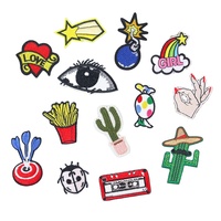 Parche de poliéster bordado con diseño de dibujos animados, sistema de sonido, mariquita, dulce, patchwork, tela, diseño personalizado para ropa, bolsos y sombreros