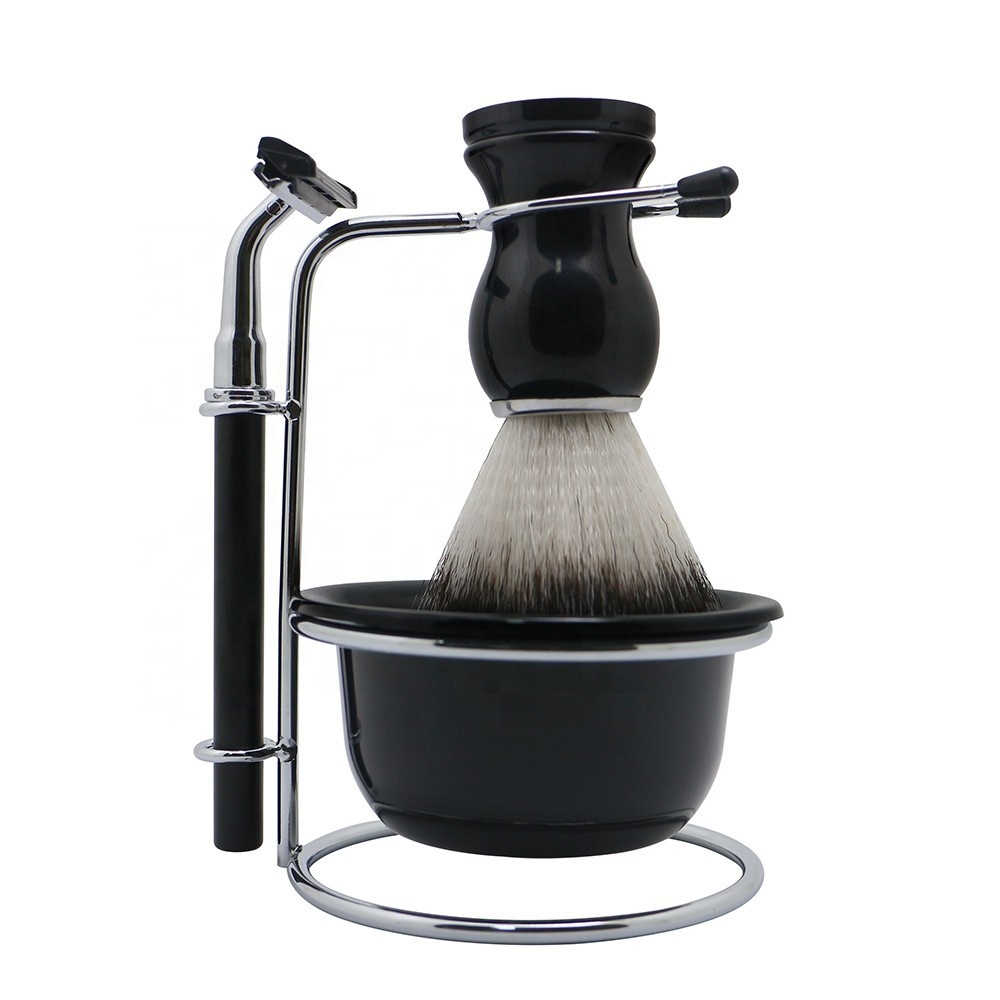Профессиональная бритва из нержавеющей стали и держатель для кистей, высококачественный набор для бритья бороды, подарки для мужчин, мужа, папы