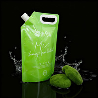 Pochette à bec verseur personnalisée pour jus de fruits - Sac d'emballage réutilisable pour boissons avec poignée pour la maison, les pique-niques en extérieur et l'usage quotidien