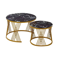 Table Basse Empilable à Cadre Métallique Circulaire, Design Durable, Idéale pour les Bureaux et Immeubles de Bureaux - Meilleure Vente