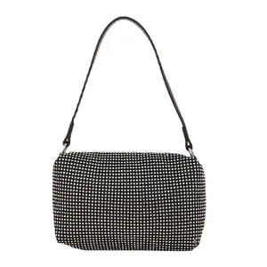 Bolso de noche cruzado con diamantes brillantes de lujo, bolso de mano con diamantes de imitación, cadena de perforación, embrague para banquete, bolso de novia, bolso de cena