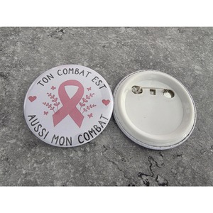 Badge <span class=keywords><strong>Rose</strong></span> d'<span class=keywords><strong>Octobre</strong></span> 58 mm <span class=keywords><strong>Ruban</strong></span> <span class=keywords><strong>Rose</strong></span> Sensibilisation au Cancer du Sein - Product Image 4