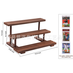 ชั้นวางการ์ดกีฬาไม้ 3 ชั้น สำหรับจัดเก็บการ์ดแบบตั้งโต๊ะ - Product Image 4