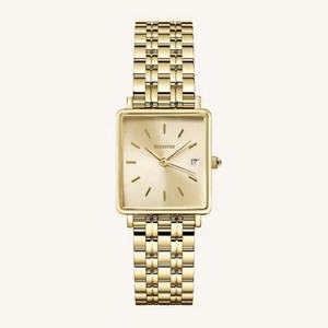 Reloj de Cuarzo de Lujo Personalizado para Mujer con Esfera Cuadrada de 28 mm, Correa de Acero Inoxidable de 16 mm de Ancho, Pantalla con Indicadores, Reloj Religioso Dorado - Product Image 1