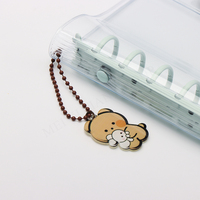 Protège-cahier A7 rechargeable en PVC transparent avec double fermeture à pression, étui pour classeur à anneaux Macaron, pour classement de documents