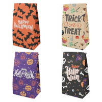 Sacs à bonbons d'Halloween personnalisés en gros avec logo, sacs de friandises pour la fête, sacs en papier kraft écologiques et recyclables avec poignée pour les fêtes
