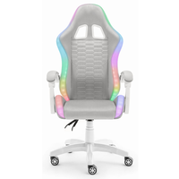 Livraison gratuite Nouvelle chaise de bureau colorée avec éclairage LED Chaise Gamer professionnelle E-sports Gris Blanc Tissu RGB LED Chaise de jeu