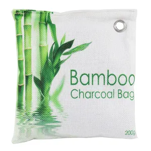 D'odeur de sac de purification d'air de charbon de bambou 200g verser l'absorbeur de charbon de bois de voiture d'animaux de compa