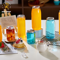 Bouteilles en plastique jetables de qualité alimentaire en forme de canette, scellables, avec couvercle en aluminium pour boissons
