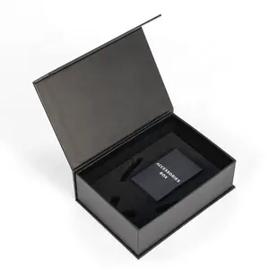 थोक कस्टम पेपरबोर्ड नेल पॉलिश तेल कॉस्मेटिक इत्र की शीशी मोमबत्ती जार मेकअप उपकरण काले उपहार कठोर चुंबकीय कागज बॉक्स