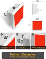LOHAS 0.3W RED Dusk Dawn Sensor LED Nightlights Mini Led Night Light Lamp Red Color Wall Plug Night Light for Kids Bedroom