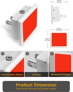 LOHAS 0.3W rosso crepuscolo <span class=keywords><strong>alba</strong></span> sensore LED luci notturne Mini Led luce notturna lampada colore rosso parete spina luce notturna per cameretta dei bambini - Product Image 6