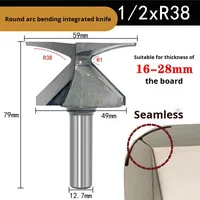 Fraise à cintrer les arceaux circulaires intégrée pour le travail du bois transfrontalier, queue de 12 mm, compatible CNC/machine de gravure