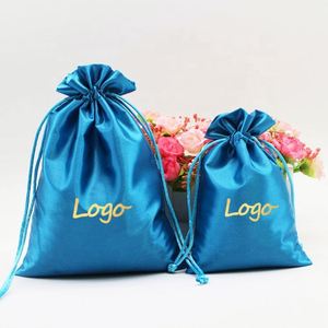 Customized Satin Drawstring Pouch with Logo Satin Jewellery Collection Packaging <b>Bag</b> with <b>Personalised</b> Logo - Product Image 3
