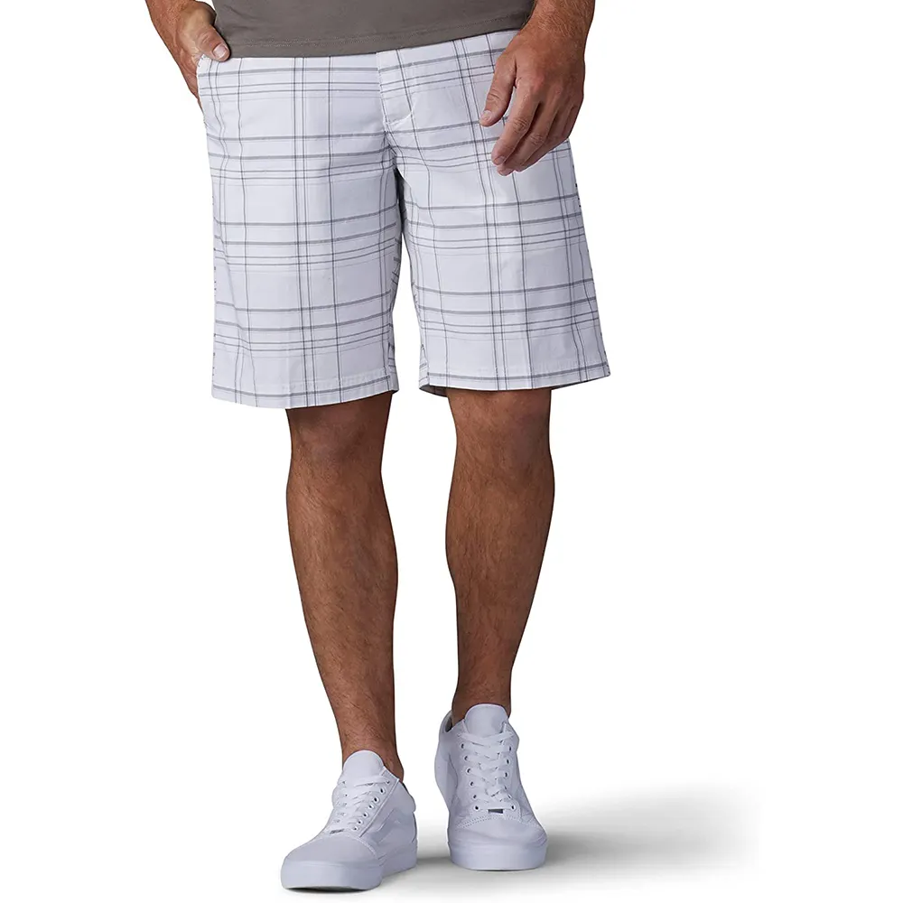 Shinesia men's shorts plaid cotton casual business custom shorts