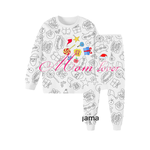 Atacado DIY Crianças Colorir Pijamas para Meninas Lavagem Off Marcadores Colorir Pijamas Set para Crianças Unisex Pijamas Pijamas - Product Image 1