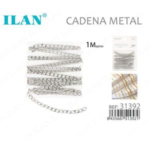 Catena in metallo ILAN, circa 1 m, colore argento, per la creazione di gioielli e artigianato - Product Image 1