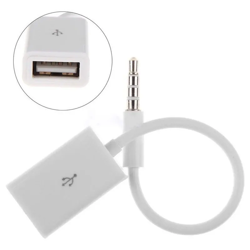 Kabel Converter mobil 3.5mm Male AUX Audio Plug Jack ke USB 2.0 Female, kabel konverter mobil, adaptor MP3, aksesori kabel DJA88