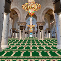 Tapis de prière jacquard à motif moderne, à poils longs, lavable et résistant aux taches, pour mosquées commerciales
