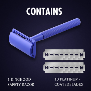 Kinghood Eco Friendly Classic Women Bikini Shaving Blue Metal Handle Double Edge Manual Safety <strong>razor</strong> Dropship - Product Image 5