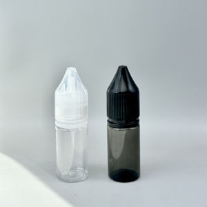 Botella de Plástico PET de 10 ml con Gotero para Aceites Esenciales, Color Transparente/Negro, con Tapa a Prueba de Niños, para Jugo o Aceite - Product Image 1