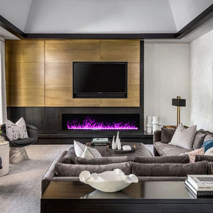 Feu à vapeur d'eau 3D <span class=keywords><strong>60</strong></span> pouces Noir Argent Cheminée électrique élégante Cheminée intelligente à vapeur d'eau Multicolore - Product Image 4