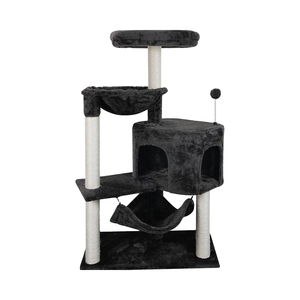 Grauer Kratz baum mit Katzen wohnung und großer Hängematte - Product Image 6