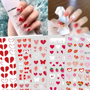 TSZS 3D Любовь сердце губы слайдеры наклейки для ногтей красный розовый любовь сердце день Святого Валентина романтические наклейки для ногтей бесплатный образец