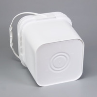 Seau en plastique blanc personnalisé avec logo imprimé, 5L et 20L, bacs à peinture en plastique pour le stockage de poudre, d'eau, de peinture, d'aliments et d'huile
