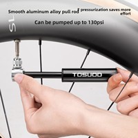 Pompe à air portable TOSUOD mini haute pression en alliage d'aluminium et nylon avec valve Schrader pour vélo de montagne et vélo de route