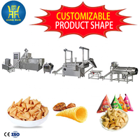 Ligne de production de machine d'extrudeuse de traitement de casse-croûte de granulés de clairons frits de farine de blé de maïs de haute qualité