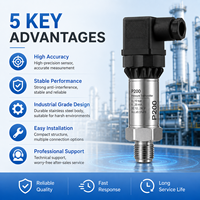 Transmisor de Presión Diferencial Inteligente P200, 4-20mA, Sensor Industrial Compacto, Precisión del 0.5%FS, Rango de 1-1000 Bar, IP65, 316L