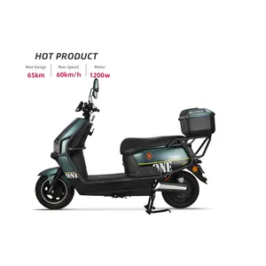 60km/h Max Speed 1200w Unisex Two Wheels E Scooter Adult Electric Motorcycle With Pedal