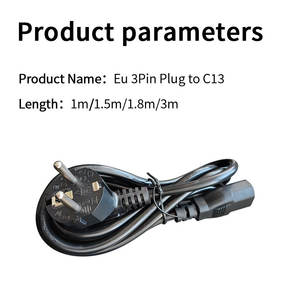 EU สายไฟ<span class=keywords><strong>3</strong></span>ขาต่อ C13 1.5เมตรสีดำ | 0.75mm ² สายเคเบิล18AWG ผ่านการรับรอง CE สำหรับเครื่องครัวอุปกรณ์สำนักงานอุปกรณ์ทางการแพทย์ - Product Image 5