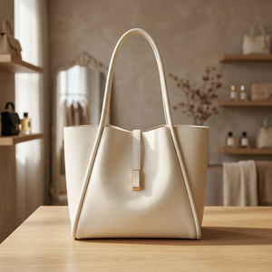 BS INTERNATIONAL Bolso de Mano Moderno y Elegante para Mujer, de Cuero Genuino, con Cierre de Cremallera, Impermeable, Duradero, Plegable y Ligero - Product Image 4