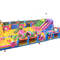 WINSUN Toboggan gonflable unisexe en PVC sur le thème de la ville de divertissement, comprend un souffleur avec une garantie de 3 ans pour les terrains de jeux ou les parcs gonflables