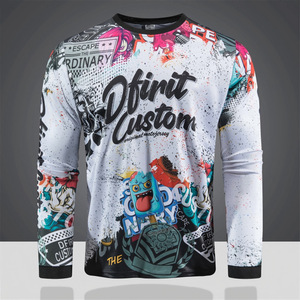 Maillot de VTT Pro à manches longues, imprimé par sublimation intégrale, motif graffiti dessin animé vibrant, haute élasticité, pour descente - Product Image 1