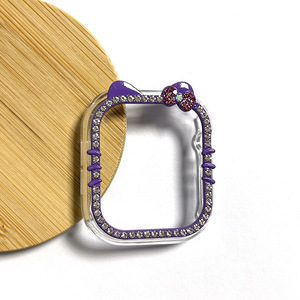 เคสนาฬิกาอัจฉริยะหัวแมวประดับเพชรกลวงหรูหราสำหรับ <span class=keywords><strong>Apple</strong></span> <span class=keywords><strong>Watch</strong></span> 49มม. ใช้ได้กับ S10 S9 <span class=keywords><strong>S8</strong></span> S7 - Product Image 6