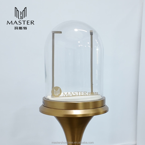 Sang Trọng Hoàn Toàn Lắp Ráp Sản Phẩm Hiển Thị Tủ LED Thắp Sáng Bệ Showcase Cong Acrylic Glass Vòng Hiển Thị Đứng - Product Image 6