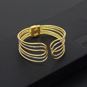 Brazalete de Lujo Jxx para Mujer, Chapado en Oro de 24k, con Cuentas de Doble Color, Brazalete Abierto, Accesorios de Moda para Boda - Product Image 3