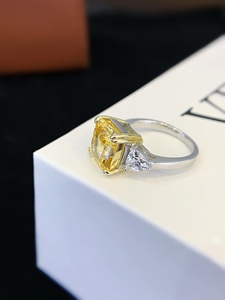 แหวน<span class=keywords><strong>พลอย</strong></span><span class=keywords><strong>โกเมน</strong></span>สีเหลืองสดใส <span class=keywords><strong>ความ</strong></span>คมชัดสูง ตัวเรือนเงินแท้ S925 ทรงคุชชั่น สำหรับงานหมั้นและงานแต่งงาน - Product Image 2
