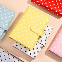 Agenda magnétique exclusif en cuir à pois imprimé UV, personnalisé A6, à feuilles mobiles, 100 feuilles, carnet de budget Macaron, classeur de trésorerie