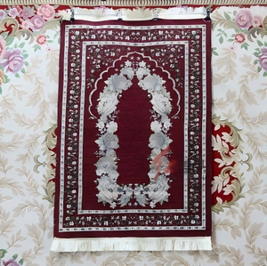 Tappetino da Preghiera Islamico Moderno Portatile in Poliestere Intrecciato per Bambini, Imbottito e Lavabile, con Borsa per Uso Domestico e in Moschea - Product Image 4