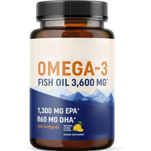 Complément alimentaire en gélules molles d'oméga 3, végétalien, EPA DHA, huile de poisson en gélules molles - Product Image 1