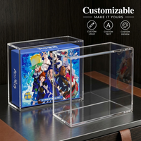 Boîte de présentation magnétique en acrylique personnalisable pour album de cartes d'anime bleu, boîte cadeau, étanche, anti-poussière, protection UV, aimant N52