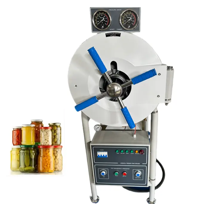 Cam kavanozlar için endüstriyel gıda sterilizatör otoklav/imbik makinesi teneke kutu sterilizatör otoklav buhar sterilizatör